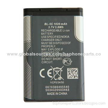 Well Tested Li-ion Battery BL-5C for Nokia, Good Quality with Good WarrantyNew